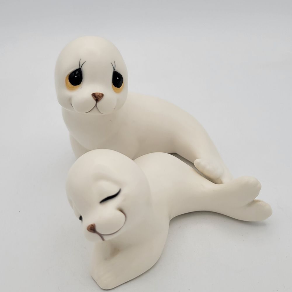 Adorable White Seal Figurines